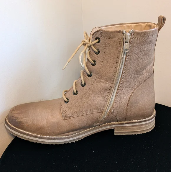 Crèvo Freya Beige Leather Boots Size 9 - Picture 4 of 9